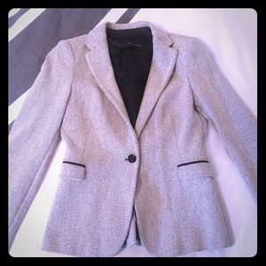 Zara Women's Blazer Jacket Medium Black Gray 8